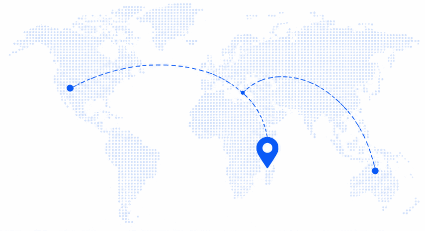 World map showing global shopping routes to Nigeria