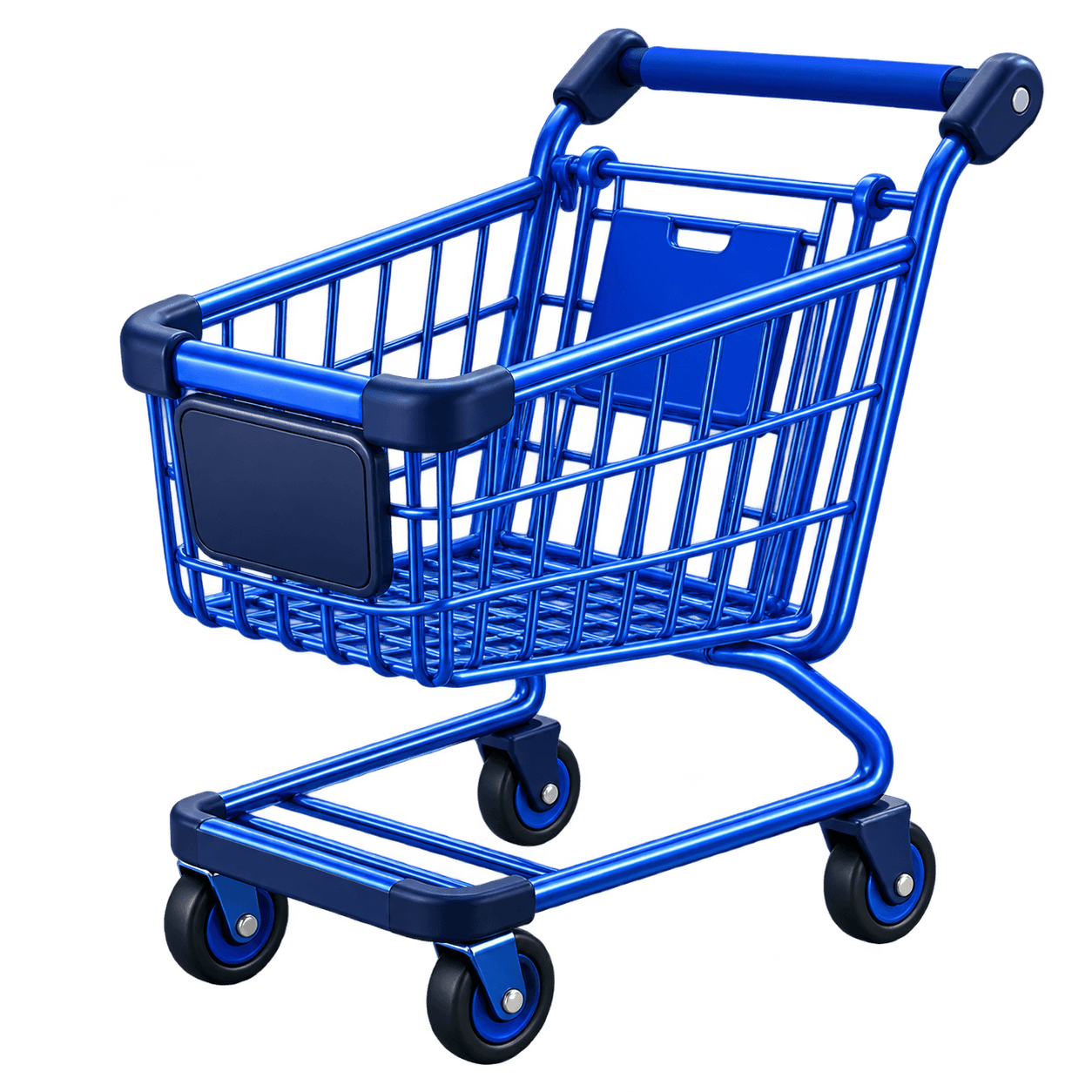 Premium blue shopping cart